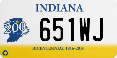 IN license plate 651WJ