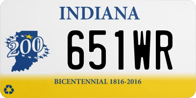 IN license plate 651WR