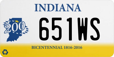 IN license plate 651WS
