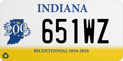 IN license plate 651WZ