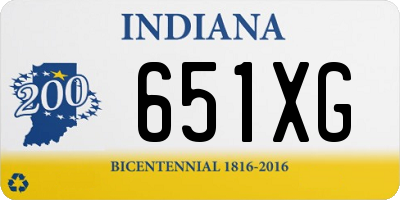 IN license plate 651XG