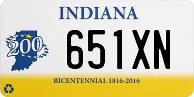 IN license plate 651XN