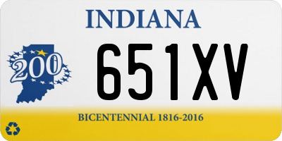 IN license plate 651XV