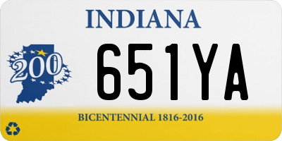 IN license plate 651YA