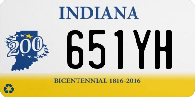 IN license plate 651YH