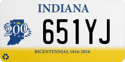 IN license plate 651YJ