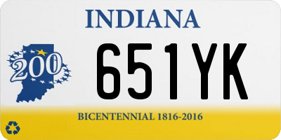 IN license plate 651YK