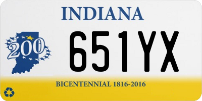 IN license plate 651YX