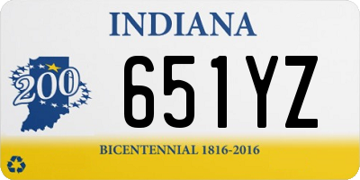 IN license plate 651YZ