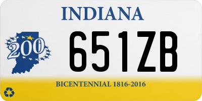 IN license plate 651ZB