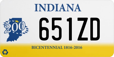 IN license plate 651ZD