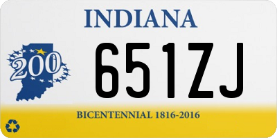 IN license plate 651ZJ