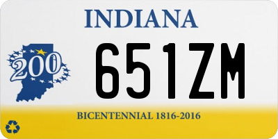 IN license plate 651ZM