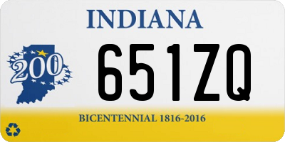 IN license plate 651ZQ