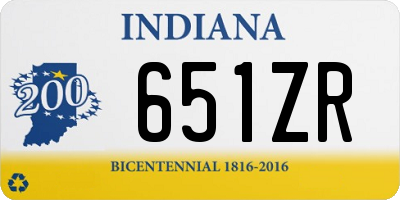 IN license plate 651ZR