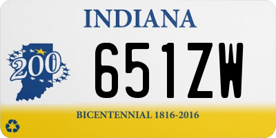 IN license plate 651ZW