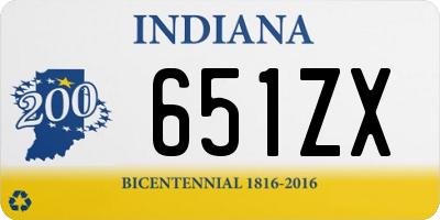 IN license plate 651ZX