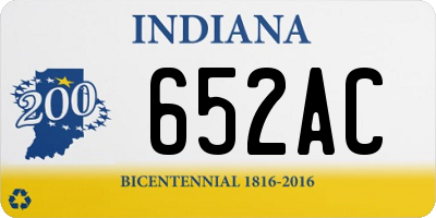IN license plate 652AC