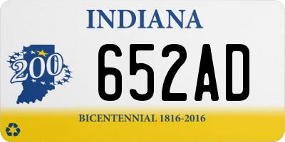 IN license plate 652AD