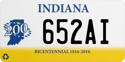 IN license plate 652AI