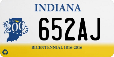 IN license plate 652AJ