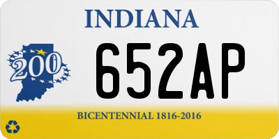 IN license plate 652AP