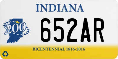 IN license plate 652AR