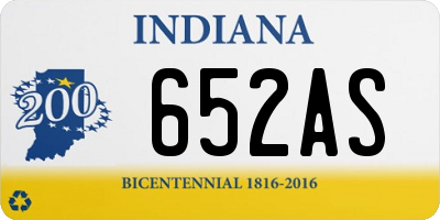 IN license plate 652AS