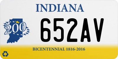 IN license plate 652AV