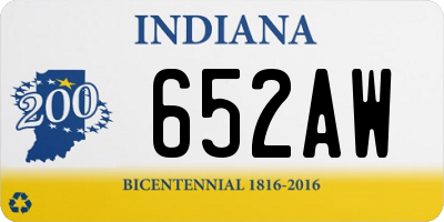 IN license plate 652AW