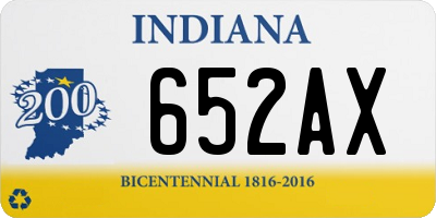 IN license plate 652AX