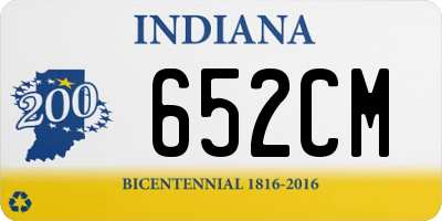 IN license plate 652CM