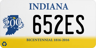 IN license plate 652ES