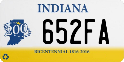 IN license plate 652FA