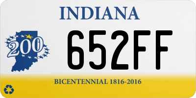 IN license plate 652FF