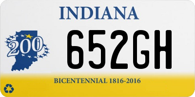 IN license plate 652GH