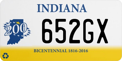 IN license plate 652GX