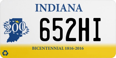 IN license plate 652HI