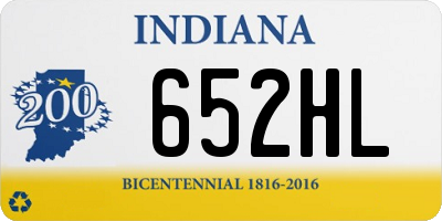 IN license plate 652HL