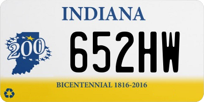 IN license plate 652HW