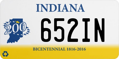 IN license plate 652IN