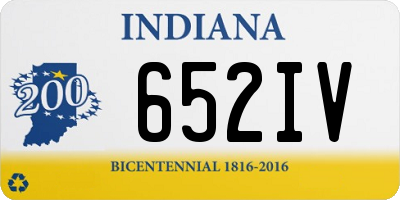 IN license plate 652IV