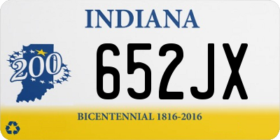 IN license plate 652JX