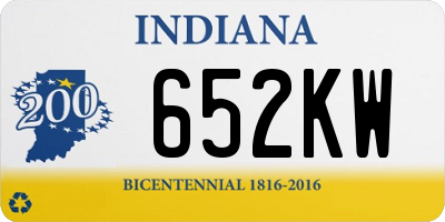 IN license plate 652KW