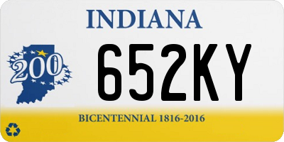 IN license plate 652KY