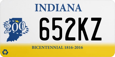 IN license plate 652KZ