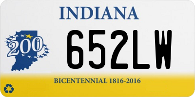 IN license plate 652LW