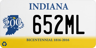 IN license plate 652ML