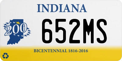 IN license plate 652MS