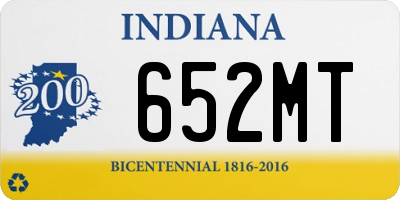 IN license plate 652MT